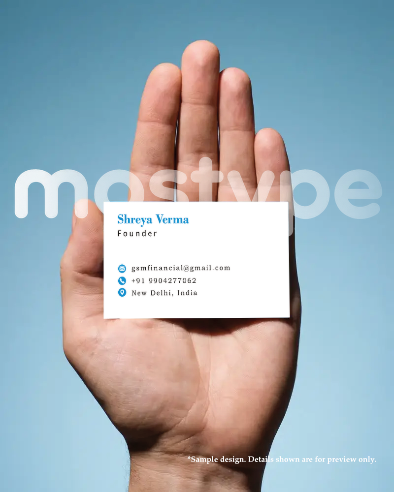 Streamlined Blue Visiting Card - Image 2